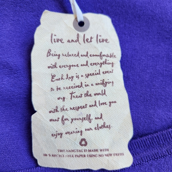 One World, NWT, Live & Let Live Purple Button Crop Cardigan L - Picture 6 of 11